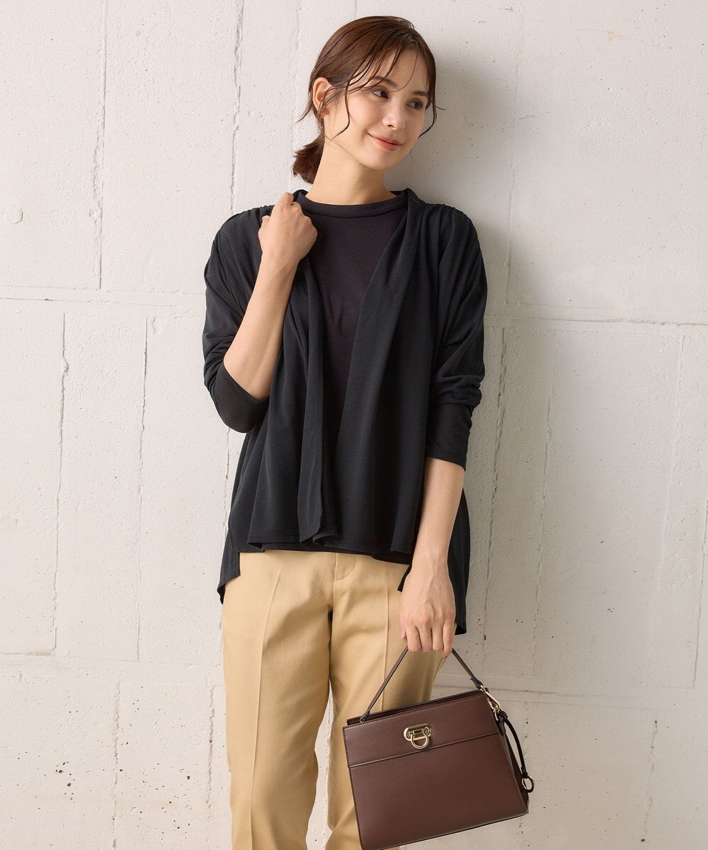 組曲 【WEB限定】シアーツイルジャージーショート カーディガン 