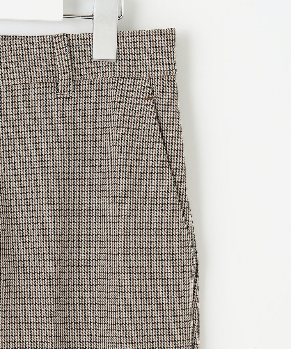 自由区 【撥水加工・洗える】TRギャバチェック柄テーパード パンツ 