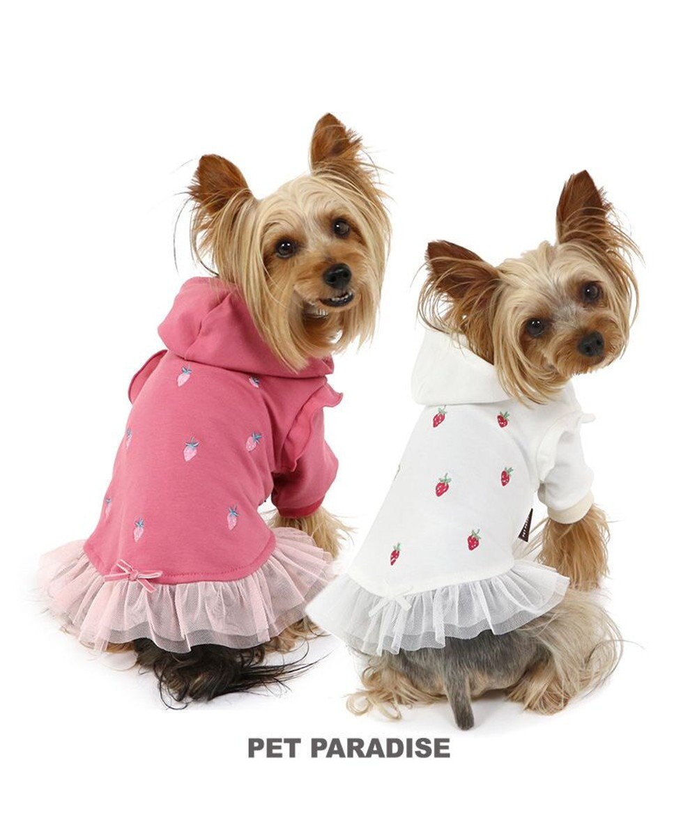 PET PARADISE ペットパラダイス パーカー 苺柄 《ピンク》 小型犬 