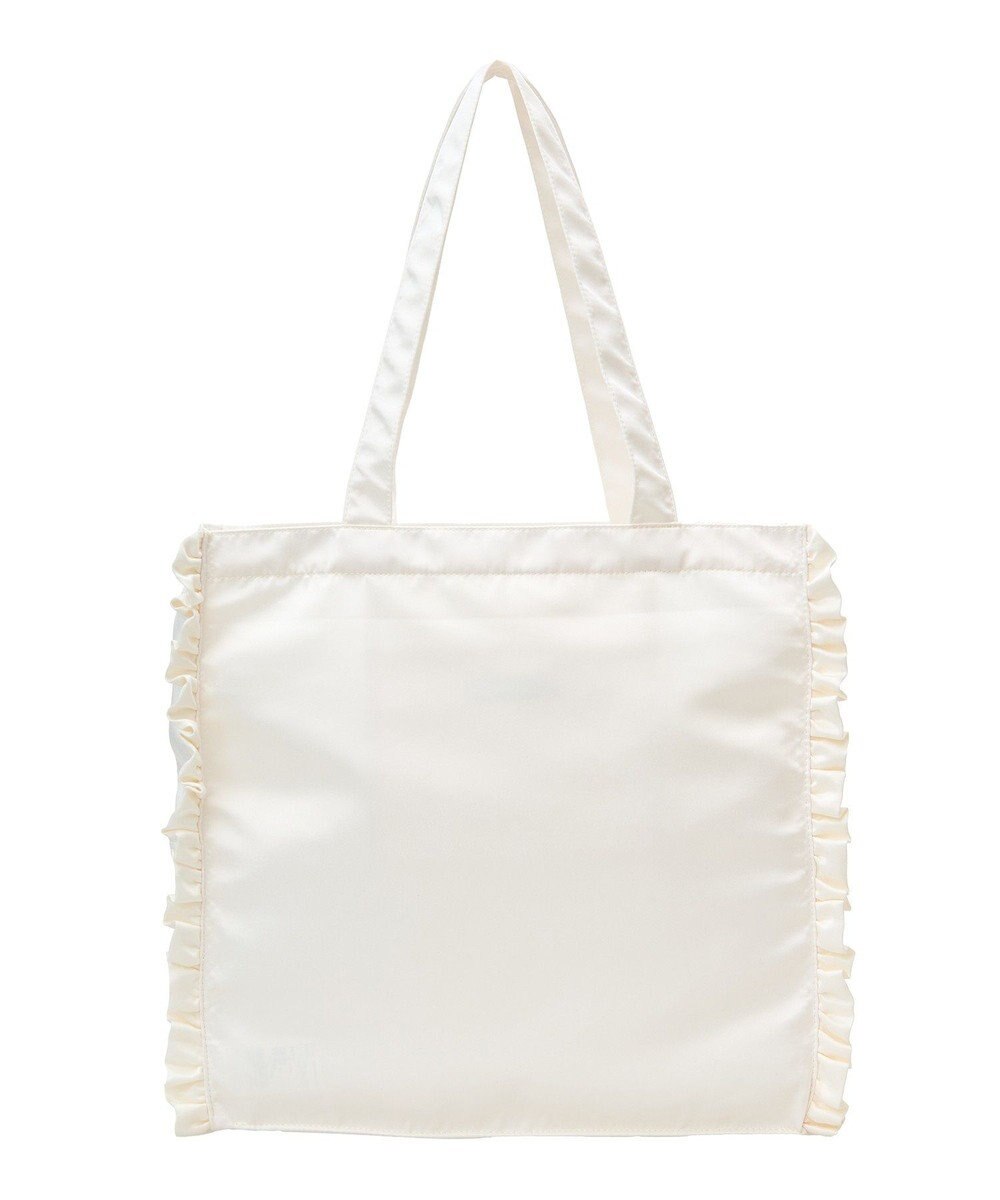 Maison de FLEUR サテンフリルスクエアトートバッグ 