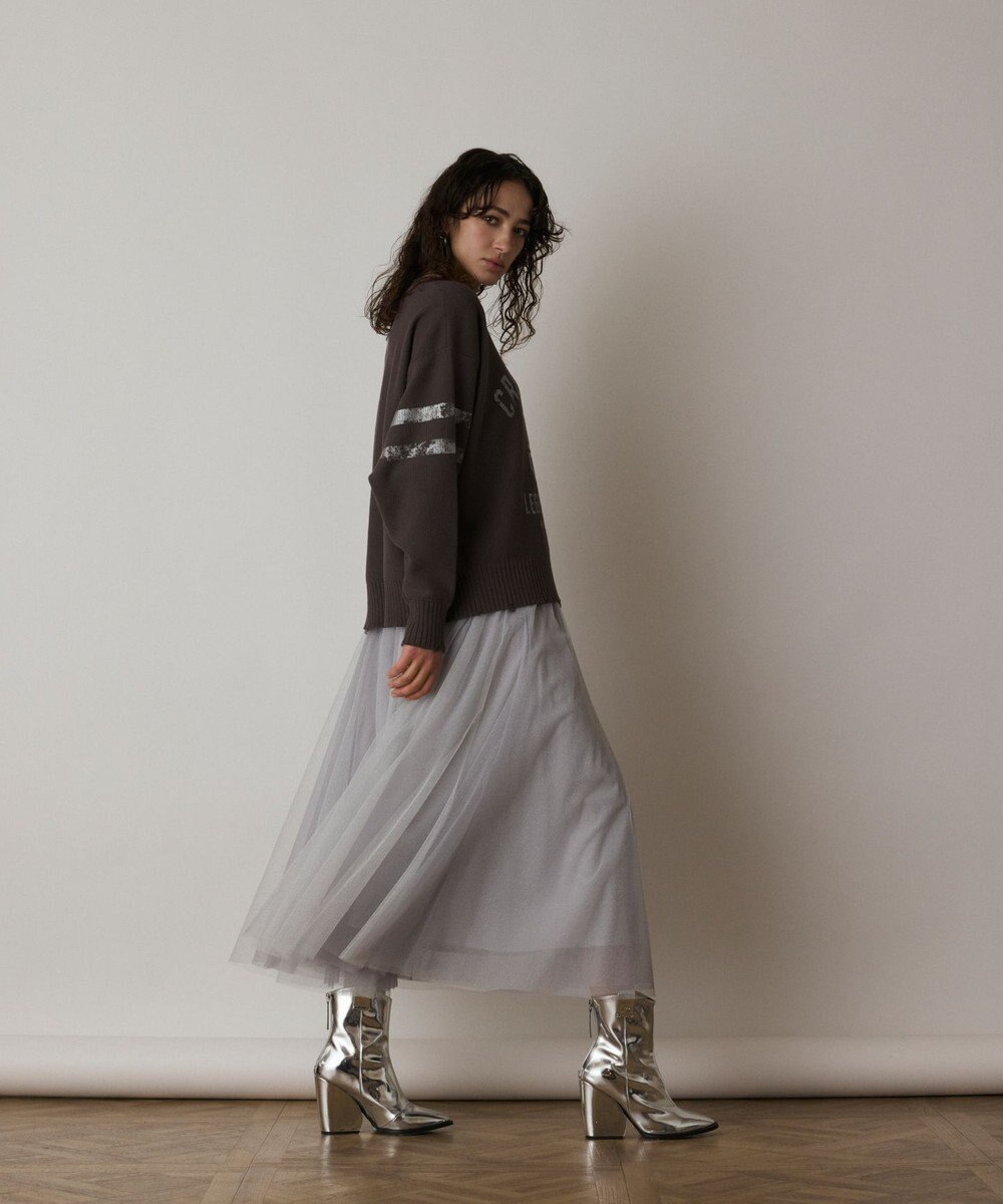 GRACE CONTINENTAL ラメチュールスカート 