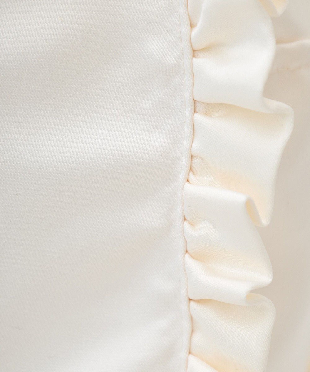 Maison de FLEUR サテンフリルスクエアトートバッグ 