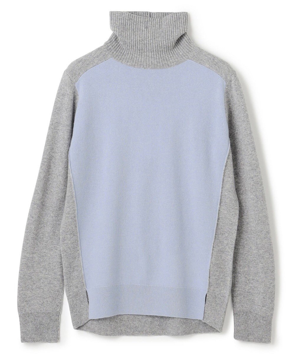 BEIGE， 【WEB限定・洗える】ROGAN / バイカラーウールハイネックニット 