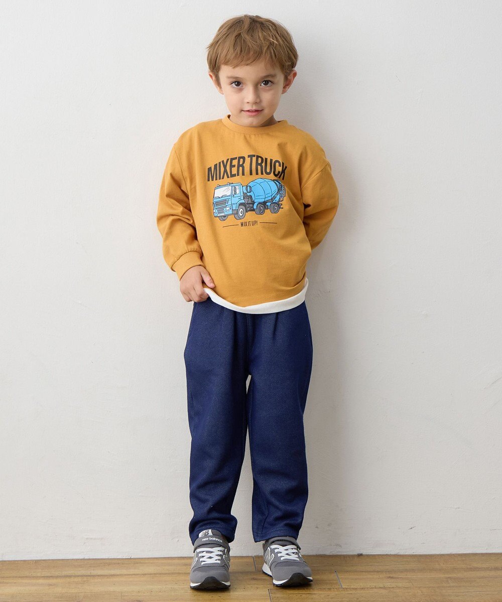 ANY KIDS はたらく車プリント 長袖Tシャツ 