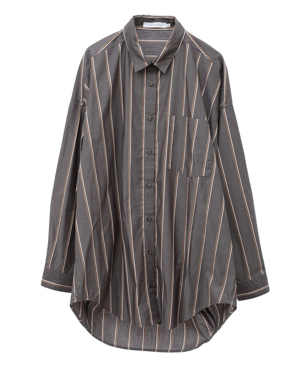 AMERICAN HOLIC ドビーストライプロングシャツ 