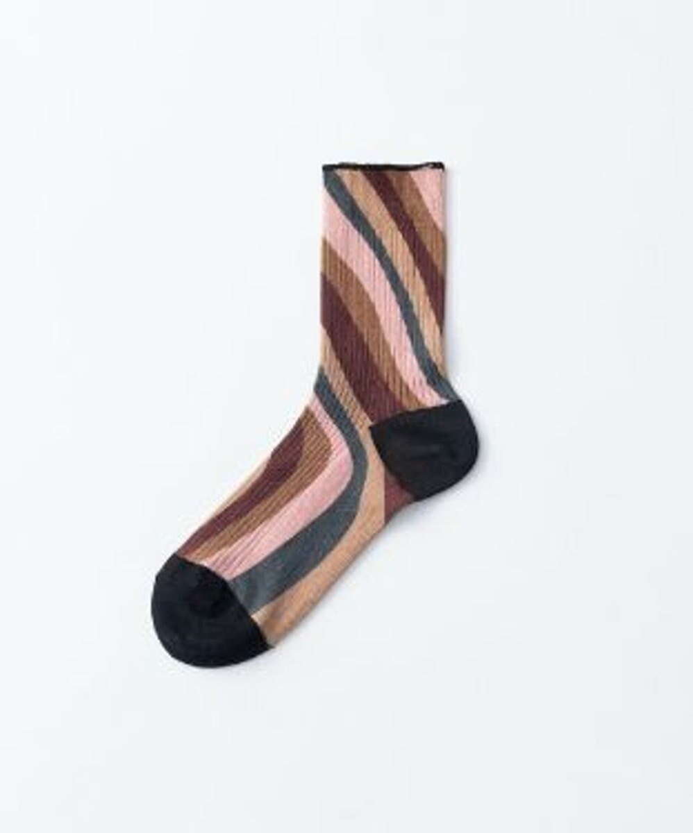 TRICOTE TWIST STRIPE LINK SOCKS／歪みストライプリンクソックス 