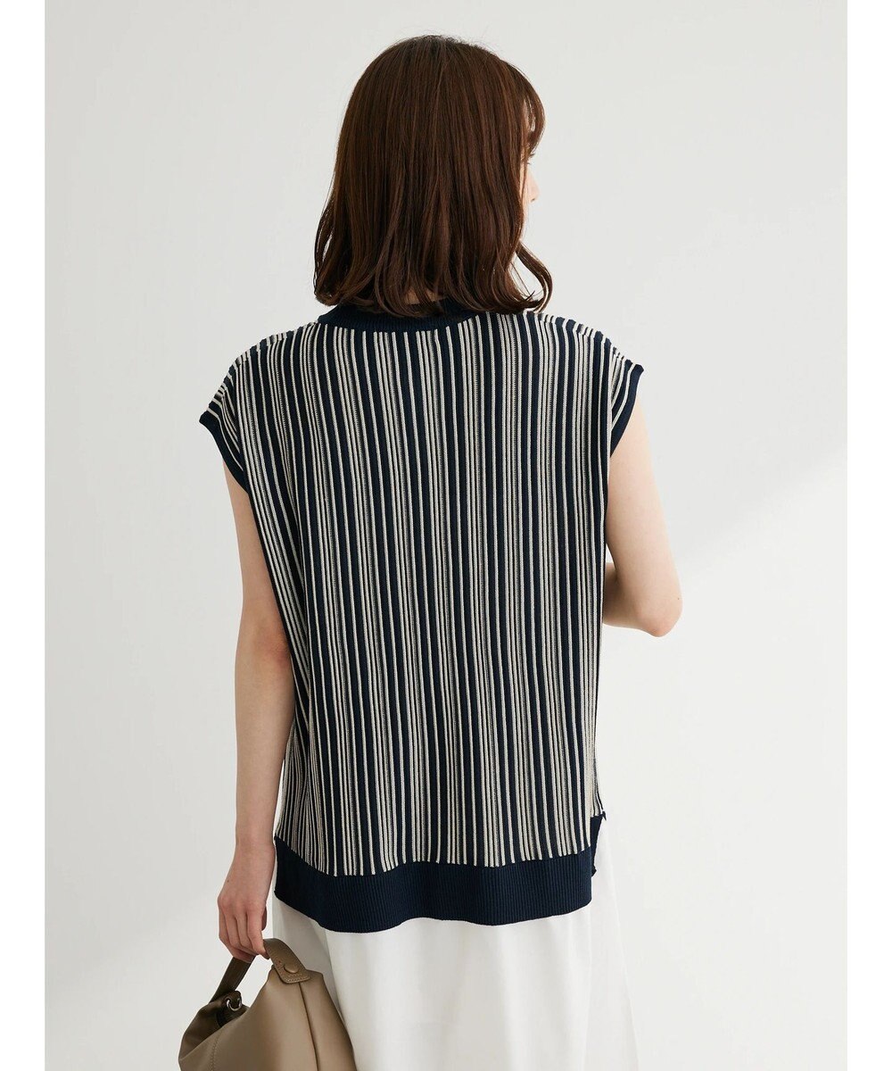 Green Parks ストライプ柄ニットドッキングワンピース 