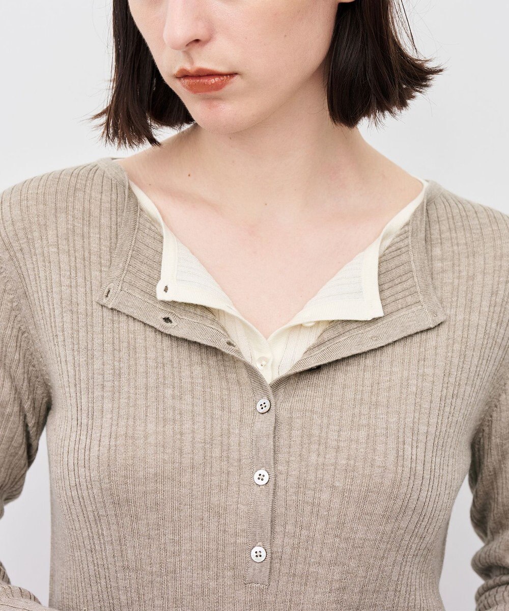 uncrave ハイゲージニット ヘンリーネックトップス 