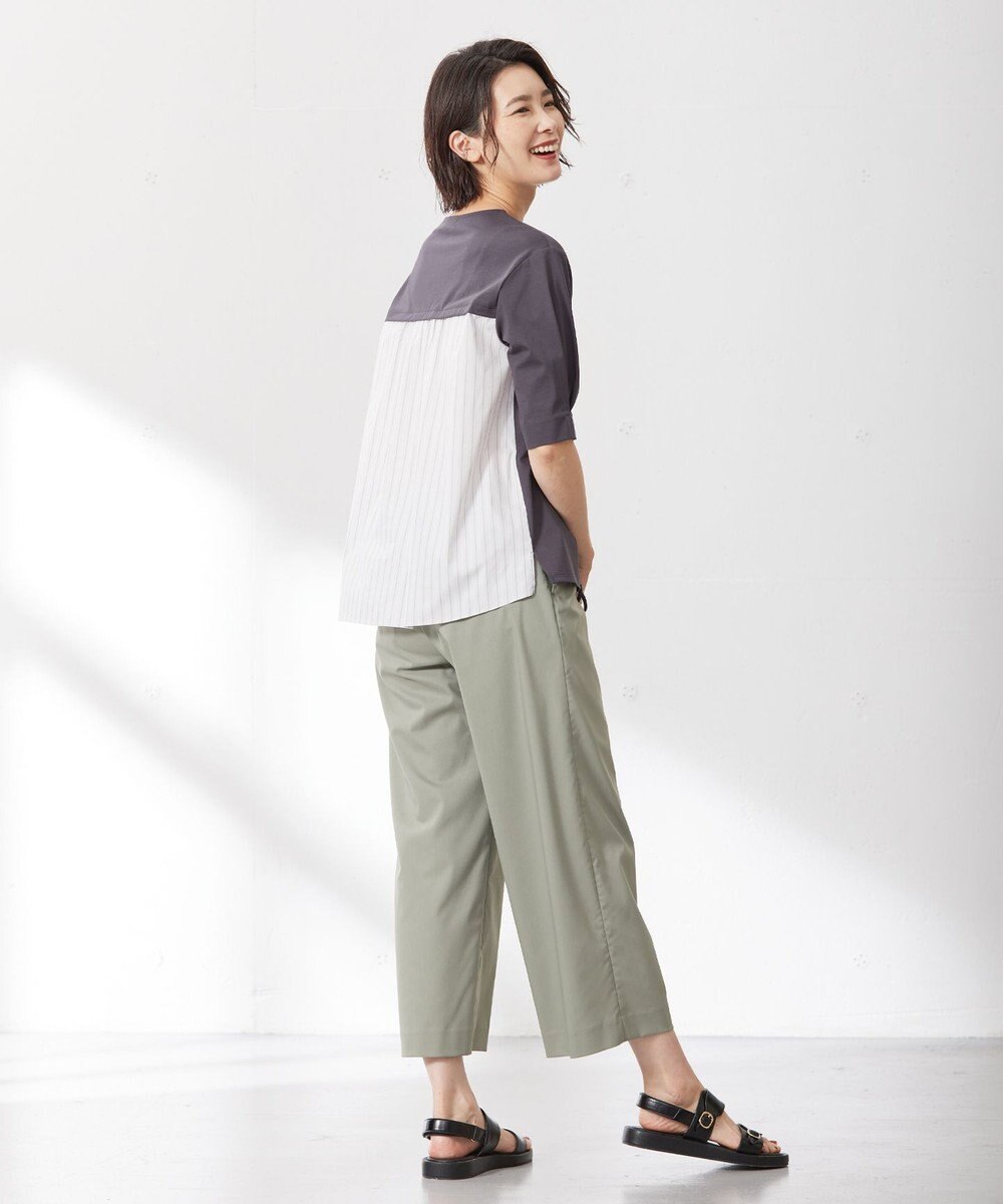 J.PRESS LADIES L プレーティングジャージー ブロッキング カットソー 