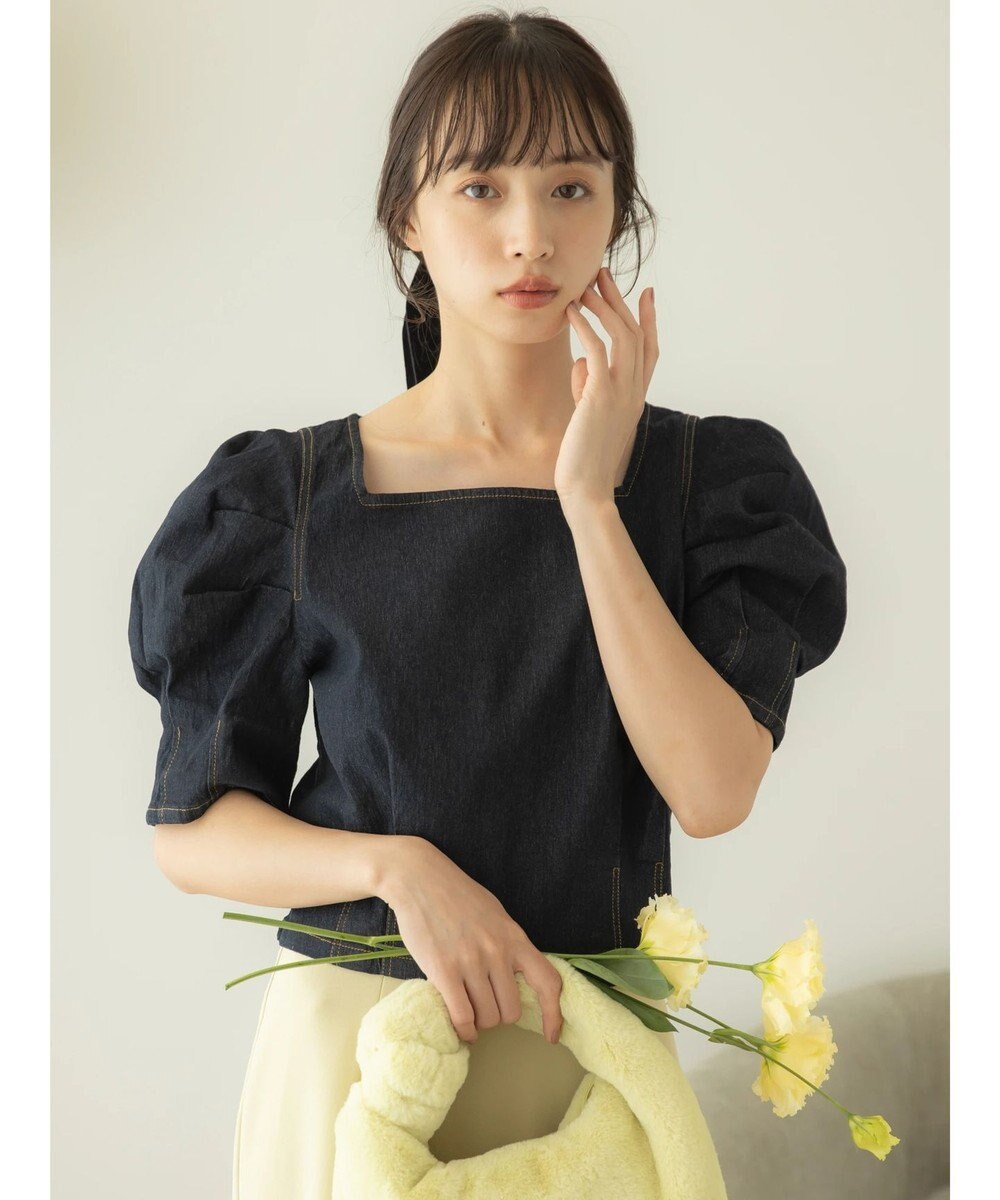 earth music&ecology パワショルスクエアネックプルオーバー 