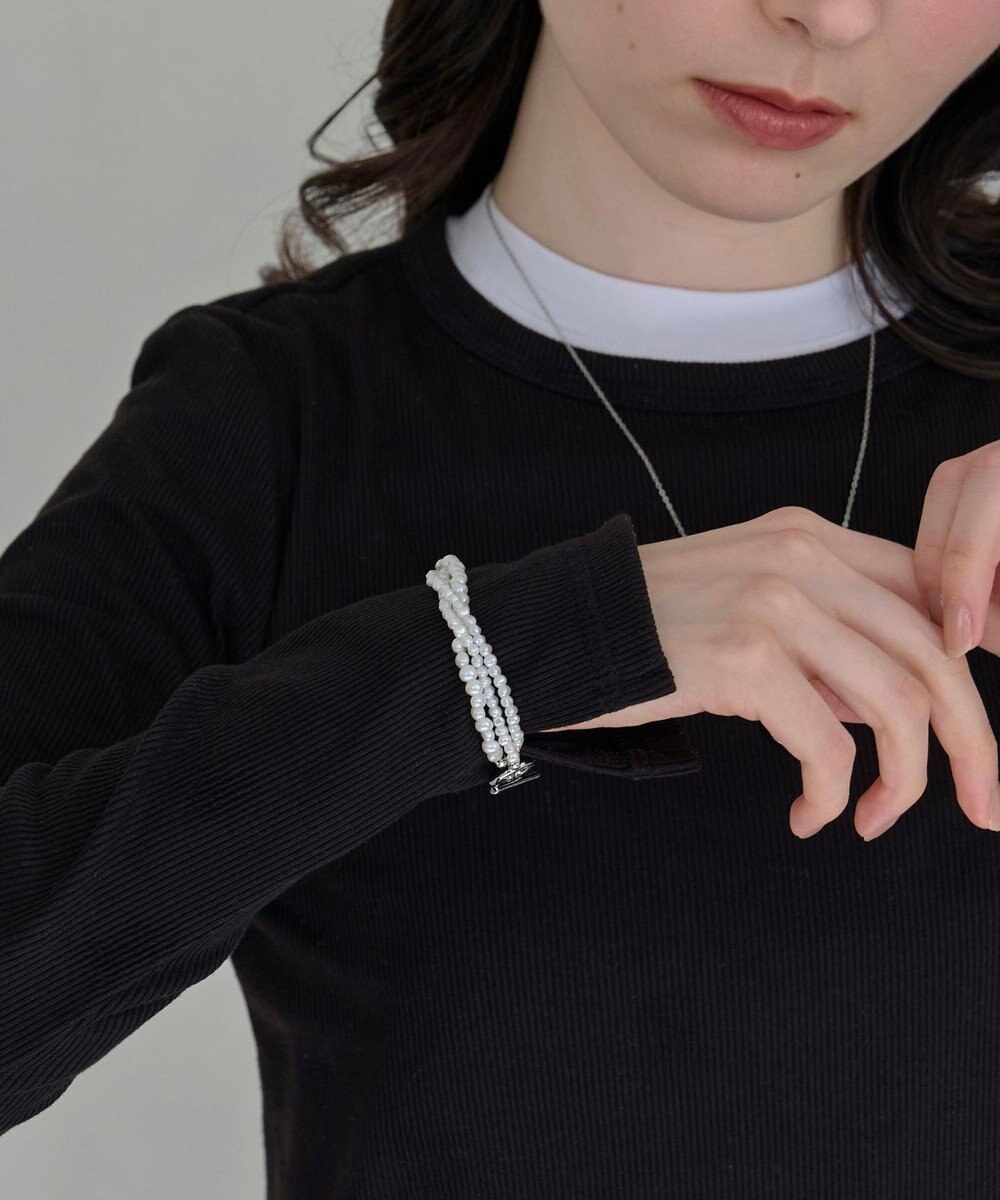 Phoebe レイヤードバロックパールマンテルブレスレット　シルバー 