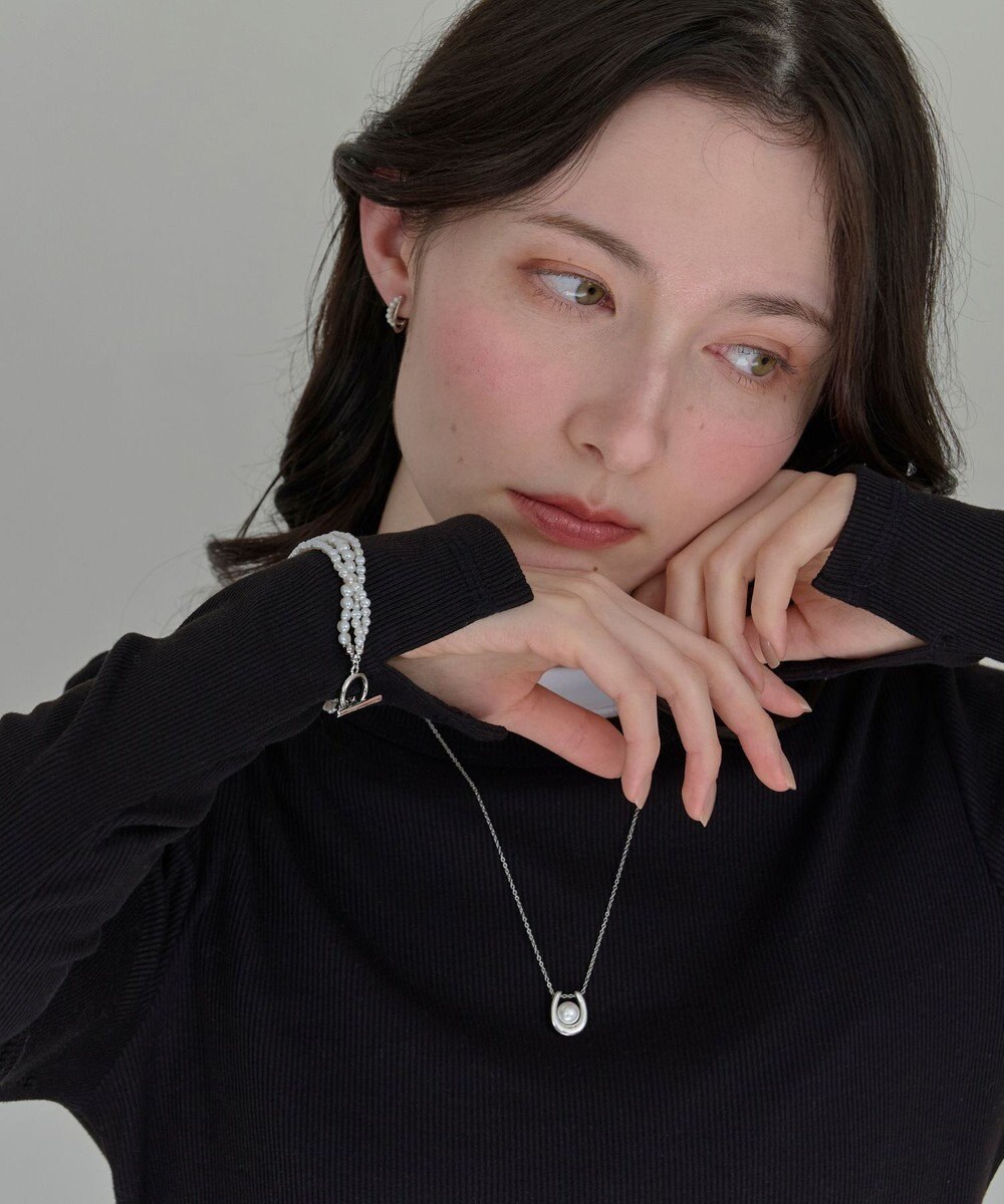 Phoebe レイヤードバロックパールマンテルブレスレット　シルバー 