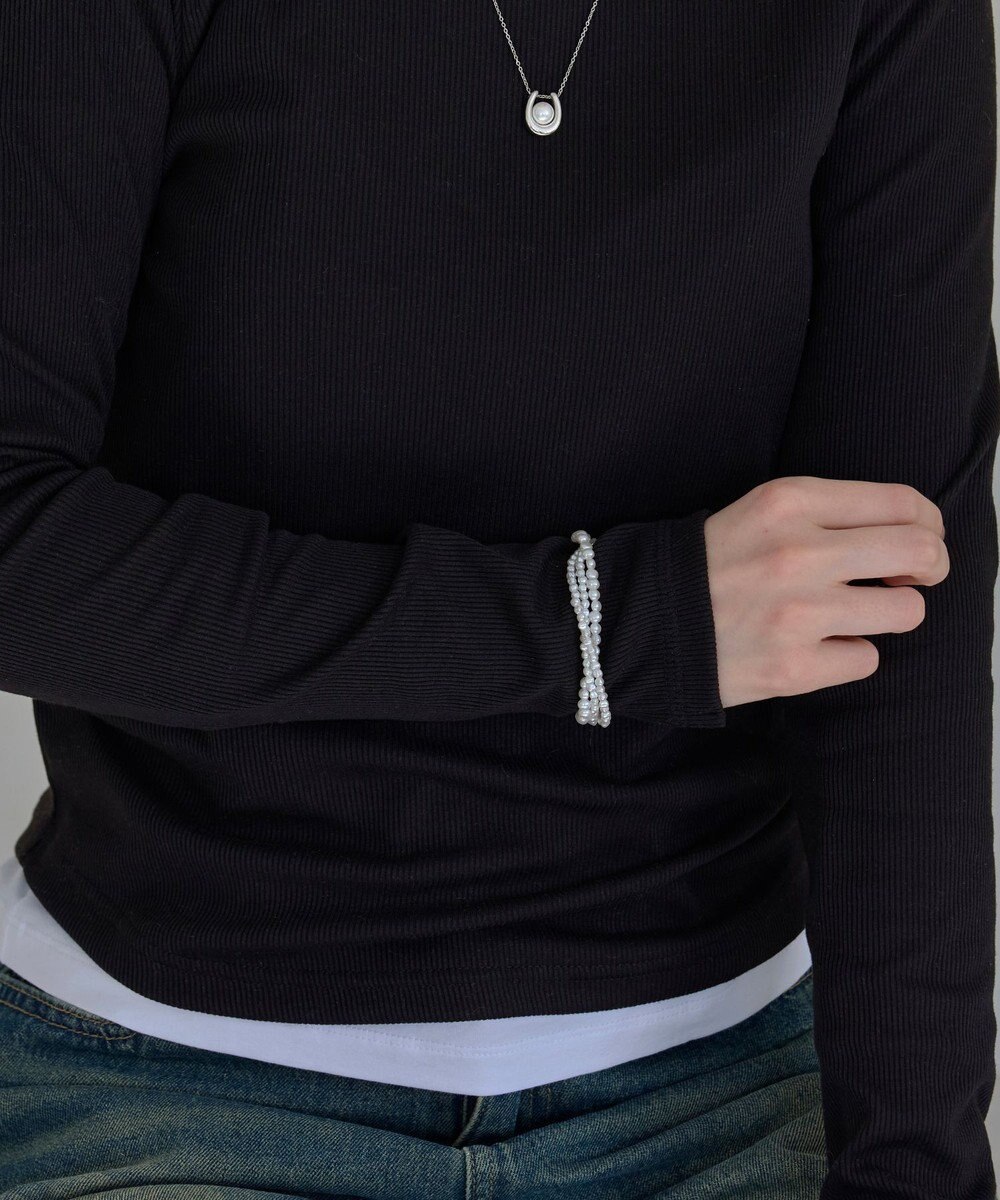 Phoebe レイヤードバロックパールマンテルブレスレット　シルバー 