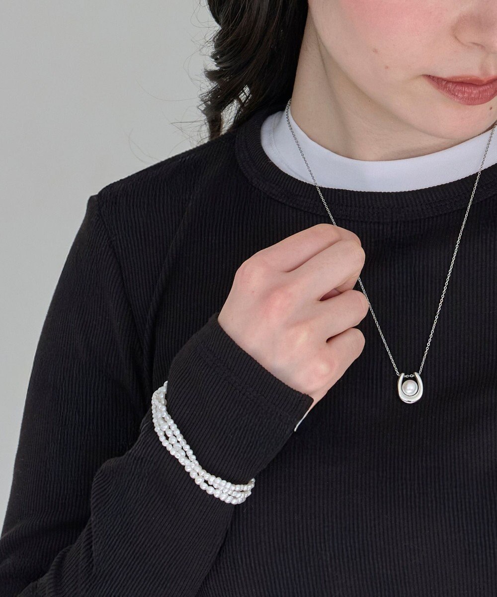 Phoebe レイヤードバロックパールマンテルブレスレット　シルバー 