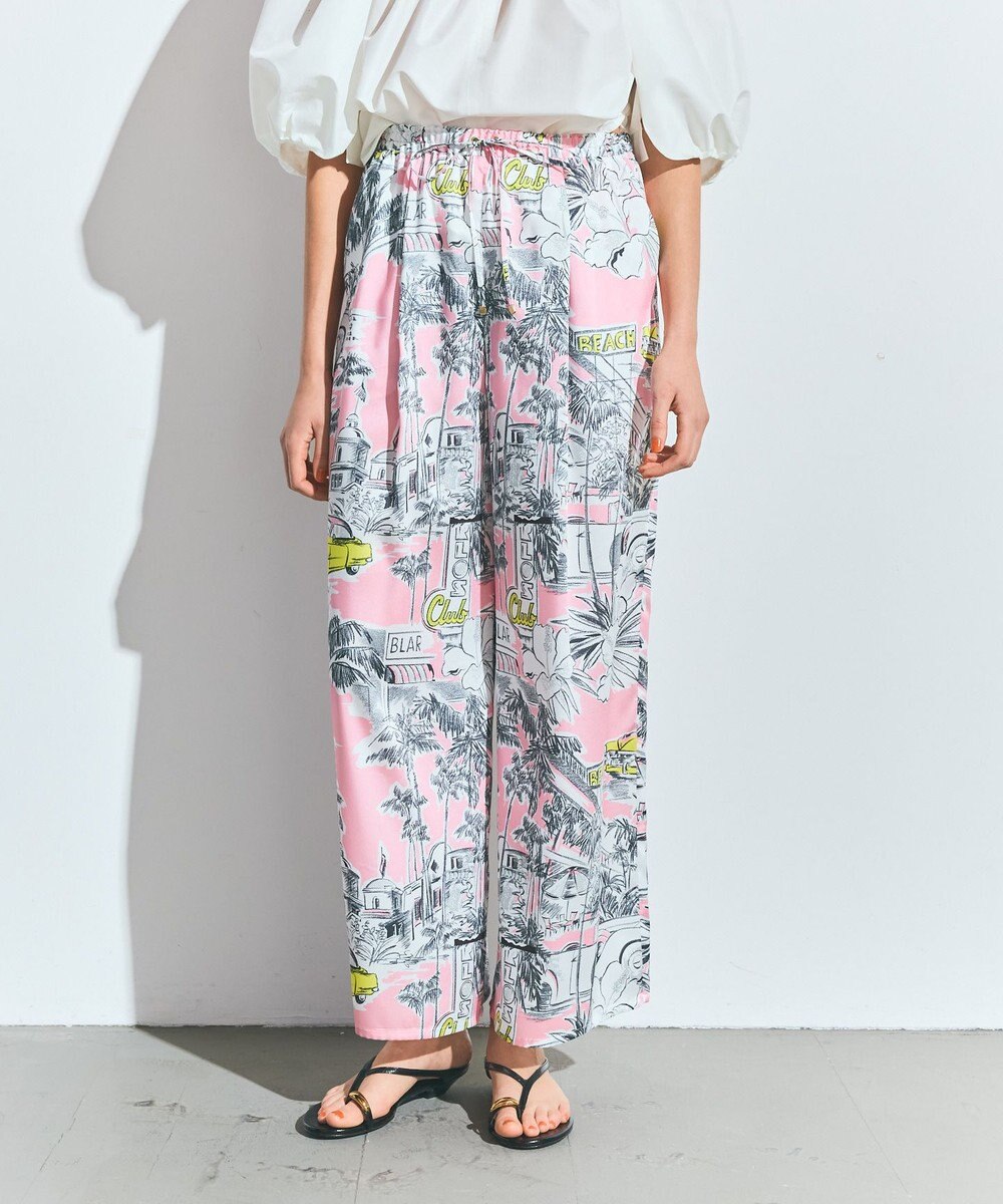 GRACE CONTINENTAL リゾートプリントイージーパンツ 