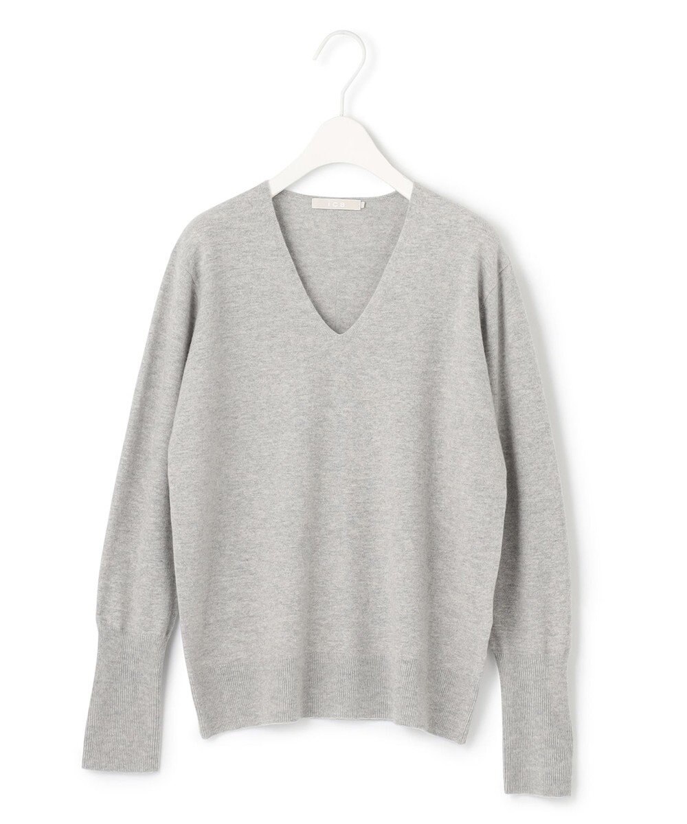 ICB 【人気のため新色追加・WEB限定カラーあり】ソフトウールハイゲージ Vネックニット 