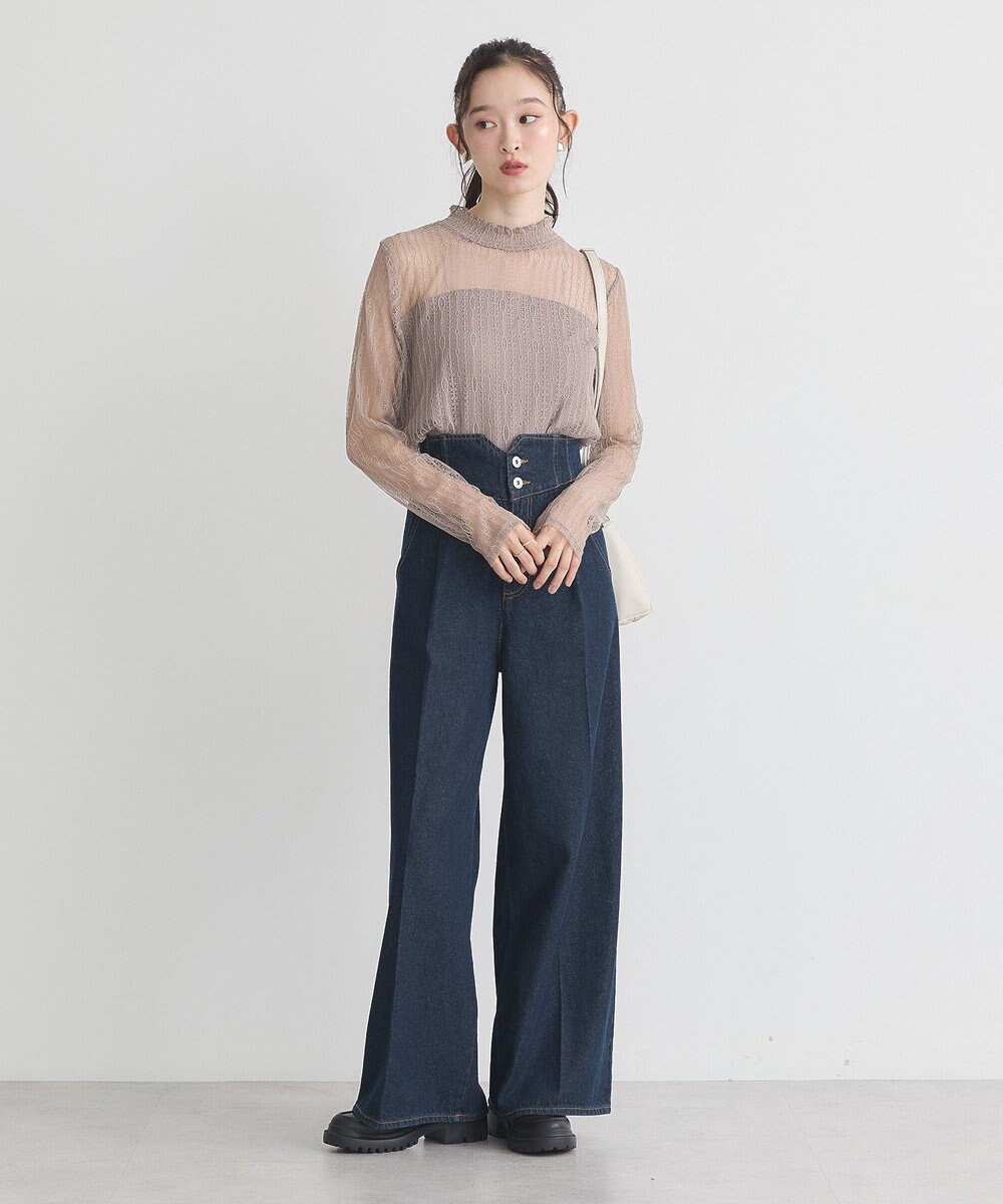 earth music&ecology ハイウエストデニムパンツ 