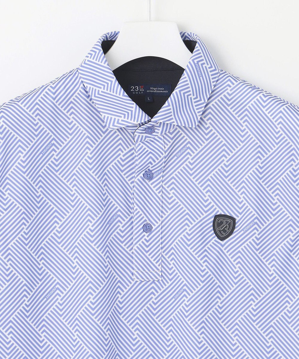 23区GOLF 【MEN】「HYGRA」幾何柄清涼ポロシャツ 