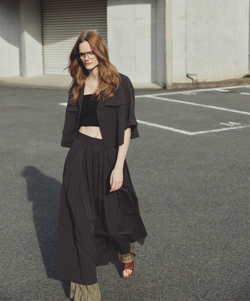 uncrave クールタッチカラータイプライター フレアスカート 