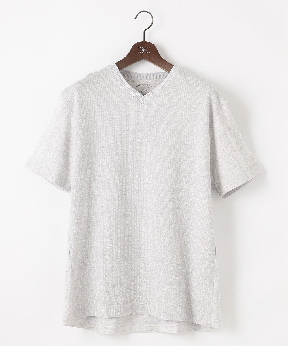 JOSEPH ABBOUD 【キングサイズ・オーガニックコットン使用・日本製】JOEコットンサッカー Vネック Tシャツ 