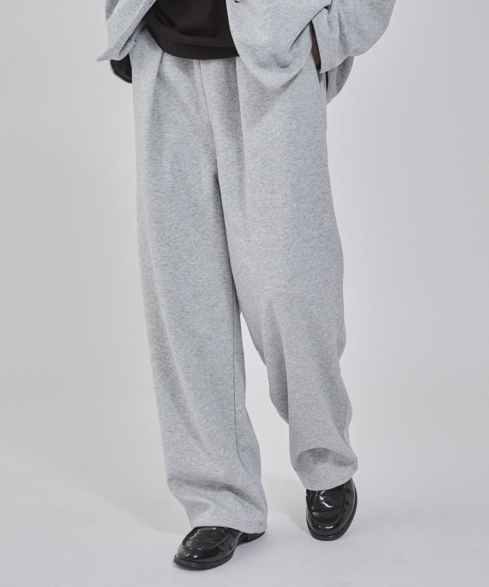 WEGO 【ウエストゴム/MLサイズ展開/ユニセックス着用ITEM】ボンディングワイドスウェットパンツ 