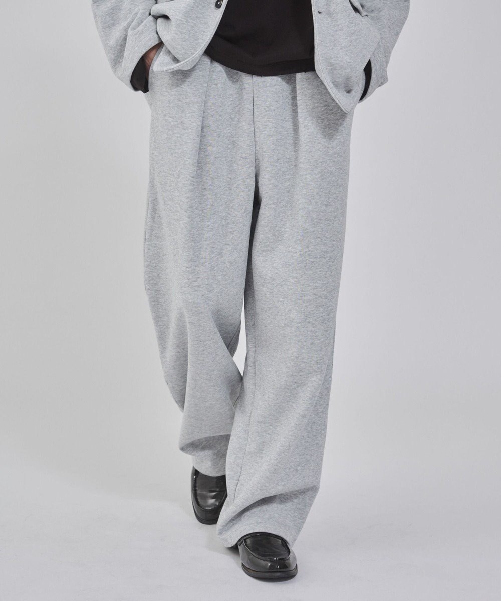 WEGO 【ウエストゴム/MLサイズ展開/ユニセックス着用ITEM】ボンディングワイドスウェットパンツ 