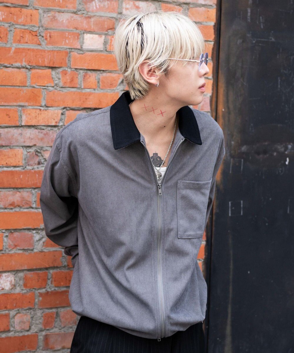 WEGO 【ユニセックス着用ITEM/MLサイズ展開】コーデュロイシャツジャケット 