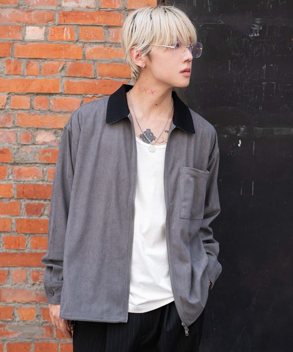WEGO 【ユニセックス着用ITEM/MLサイズ展開】コーデュロイシャツジャケット 