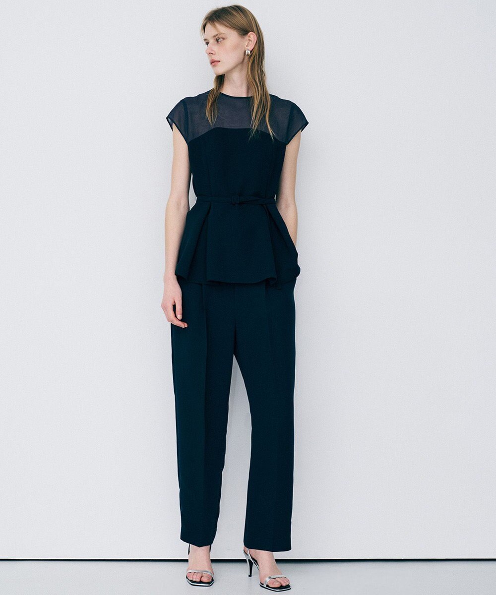 uncrave ウォッシャブルダブルクロス ビスチェブラウス(フレンチスリーブ) 