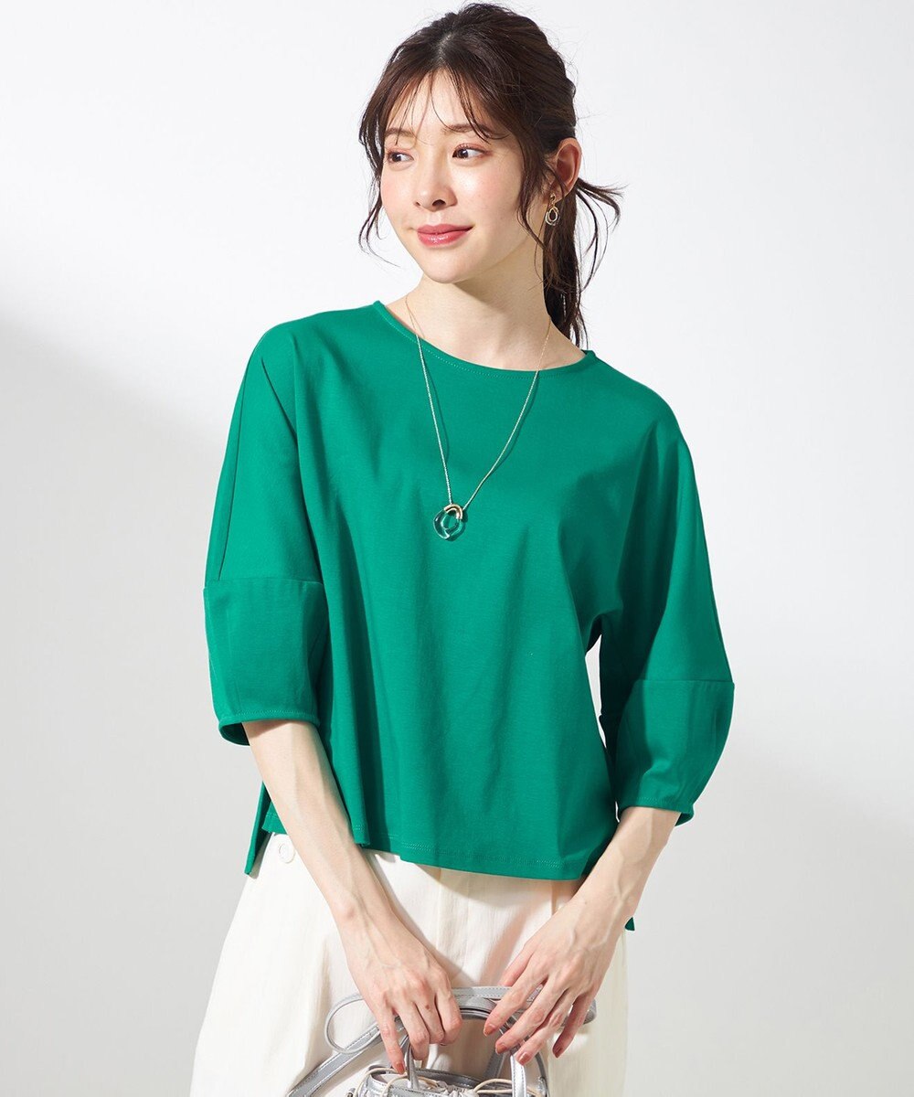 ANY SIS S 【撥水・汗ジミ防止・UVケア・洗える】スーピマスムース クロップド Tシャツ 