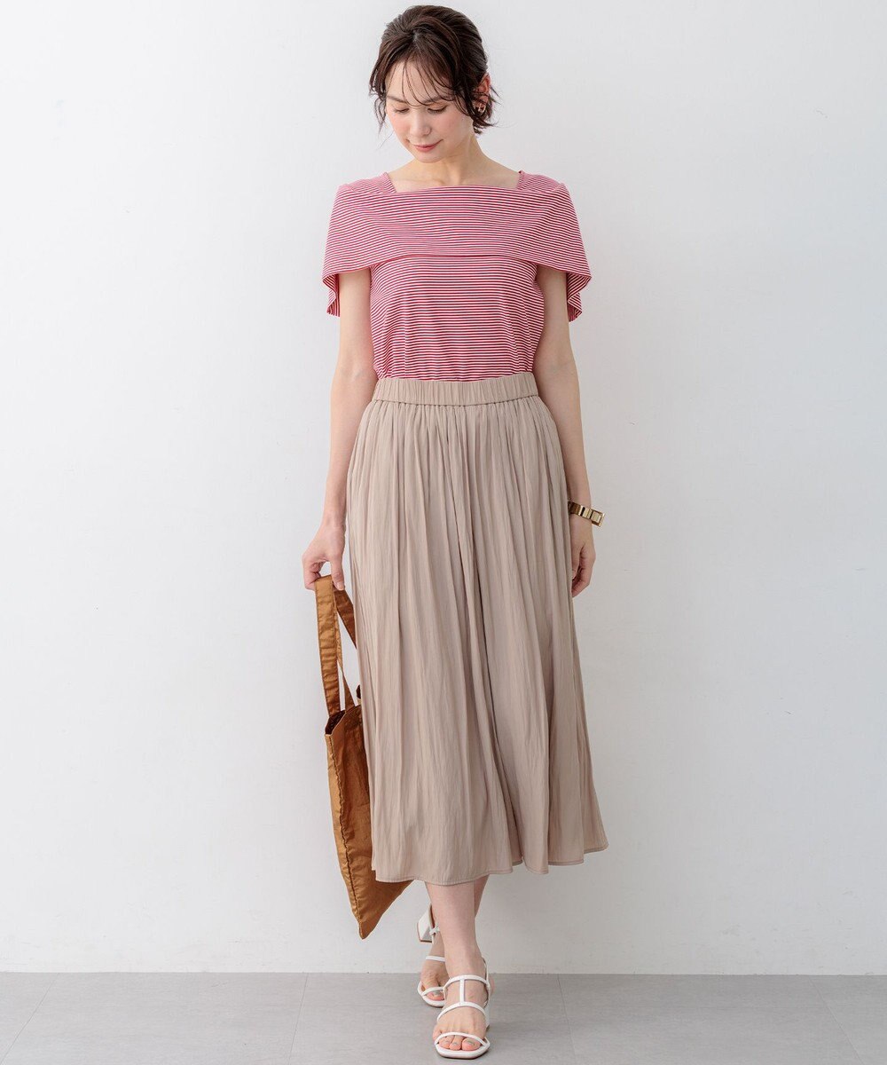 組曲 ギャザーライトデシン パンツ 