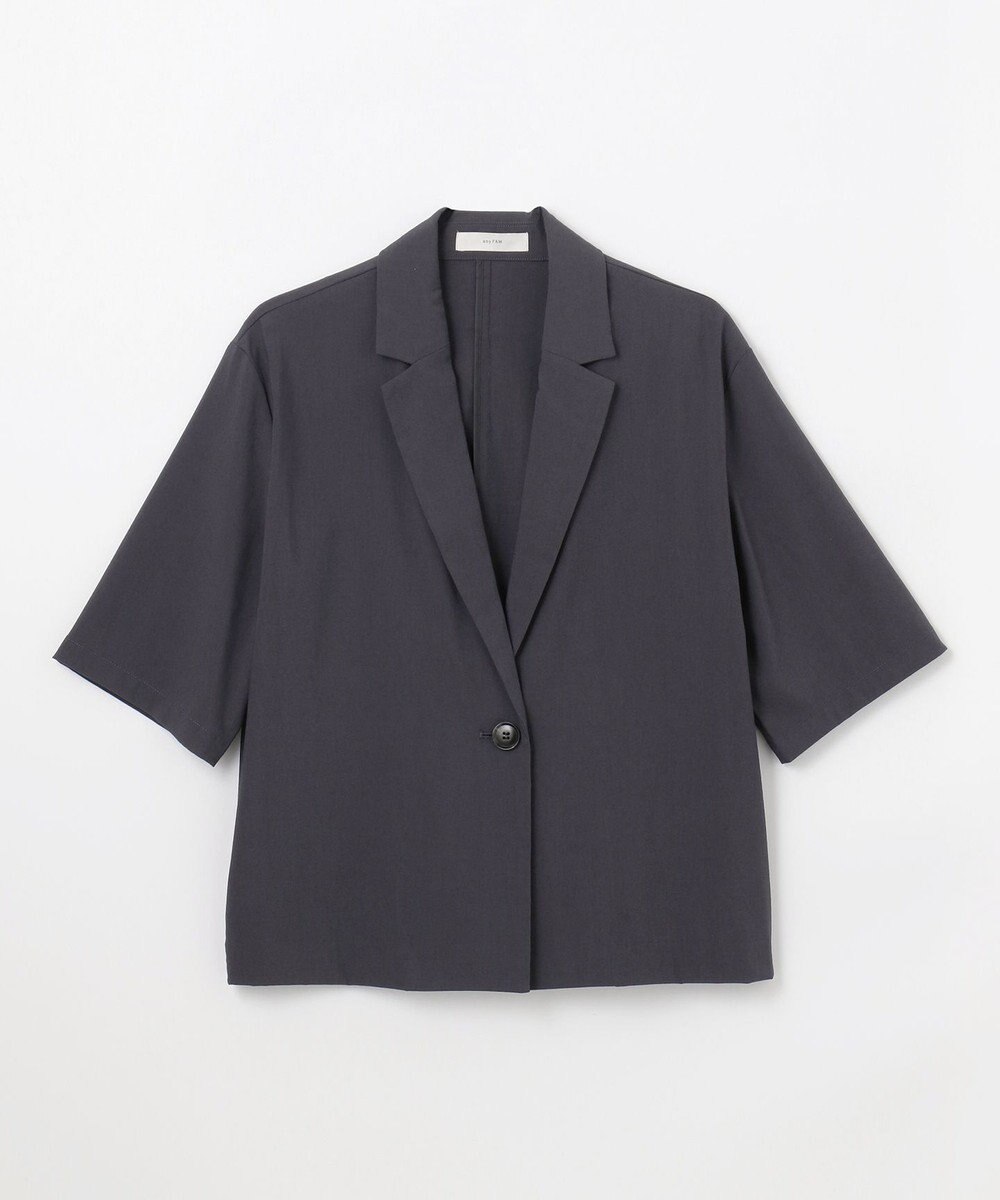 ANY L 【洗濯機可/接触冷感/UVケア】清涼リラックス半袖ジャケット 