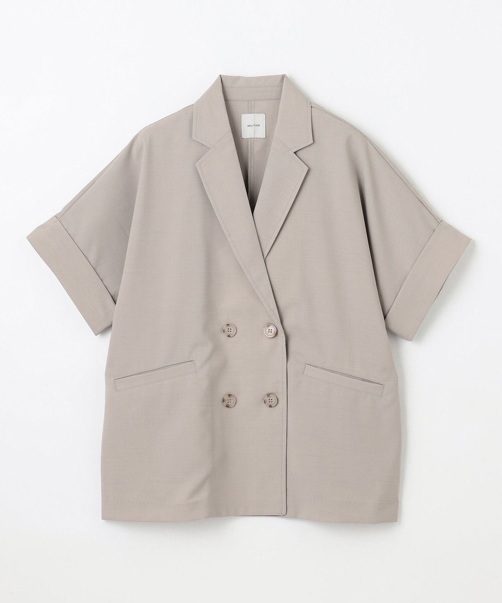 ANY 【洗濯機可/セットアップ可/UVケア/速乾/イージーケア】サラサラテックリネン半袖テーラードジャケット 