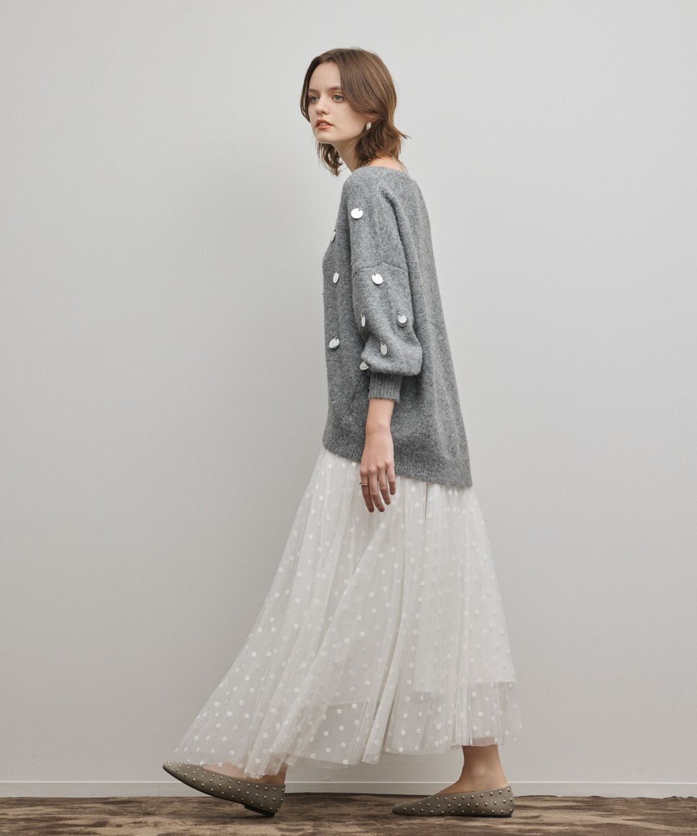 GRACE CONTINENTAL スパンコールニットトップ 