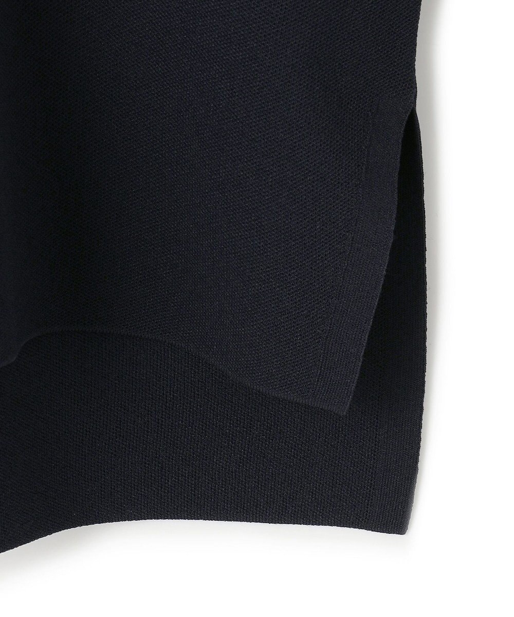 ICB L 【洗える】 シンセティックダブルフェイス スキッパーニットプルオーバー 