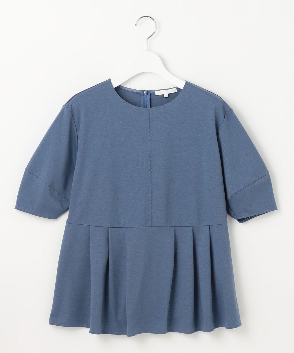 自由区 【接触冷感・UVカット・吸水速乾・抗菌防臭・洗える】ハイツイストポンチペプラム カットソー 