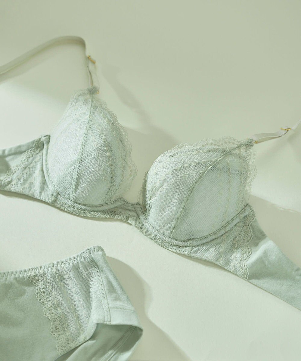 une nana cool リニューアル【綿混】ビタードットコットン 3/4カップブラ 