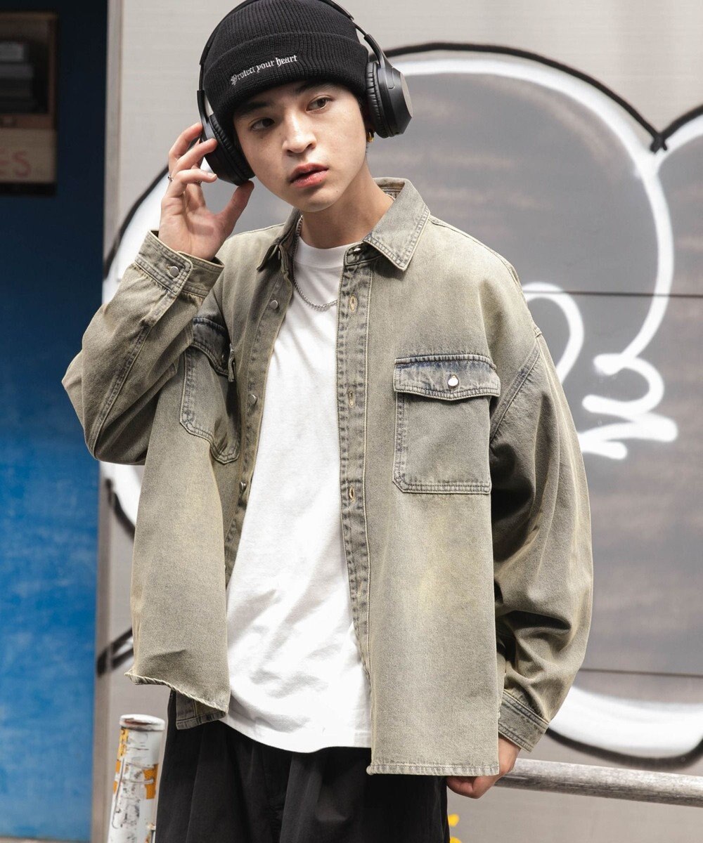 WEGO 【ユニセックス着用ITEM】 デニムBIGシャツ（LS） 