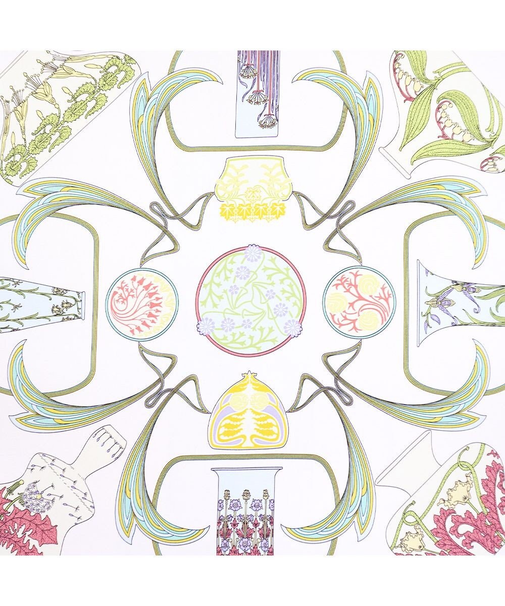 Marca ＜春の新色！＞【伝統横濱スカーフ】フラワーベースヌーヴォー  小判 シルクツイルスカーフ 