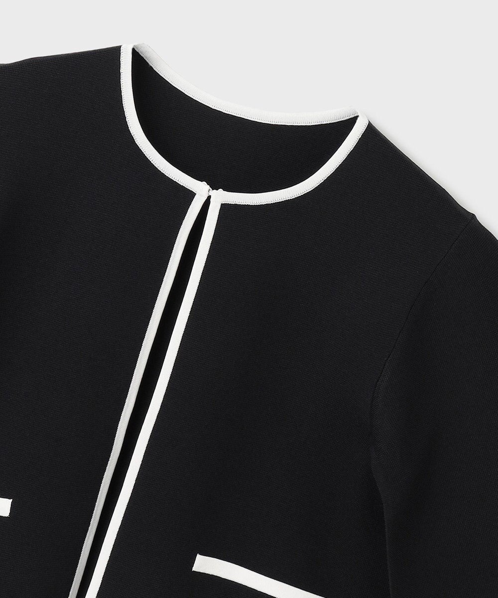 GRACE CONTINENTAL バイカラースリットニットカーディガン 