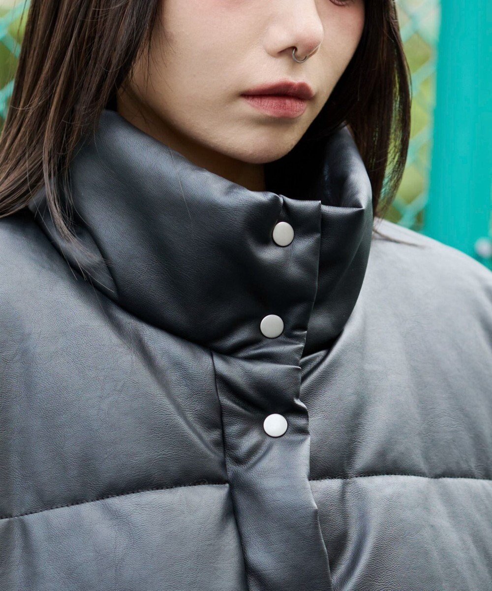 WEGO 【25秋冬新作】PUスタンドパファーブルゾン 