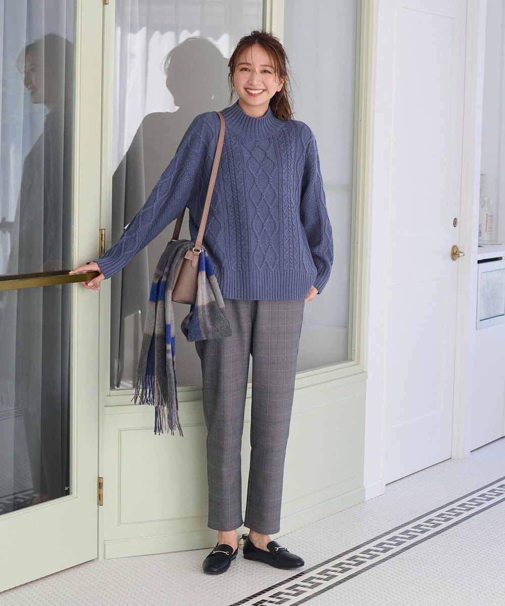 ANY 【6色展開】ソフトアクリルハイネックケーブルニット 