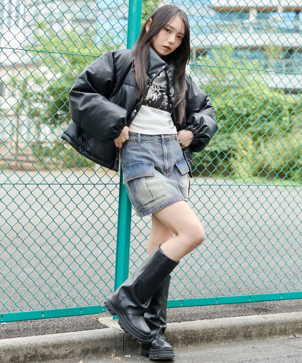 WEGO 【25秋冬新作】PUスタンドパファーブルゾン 