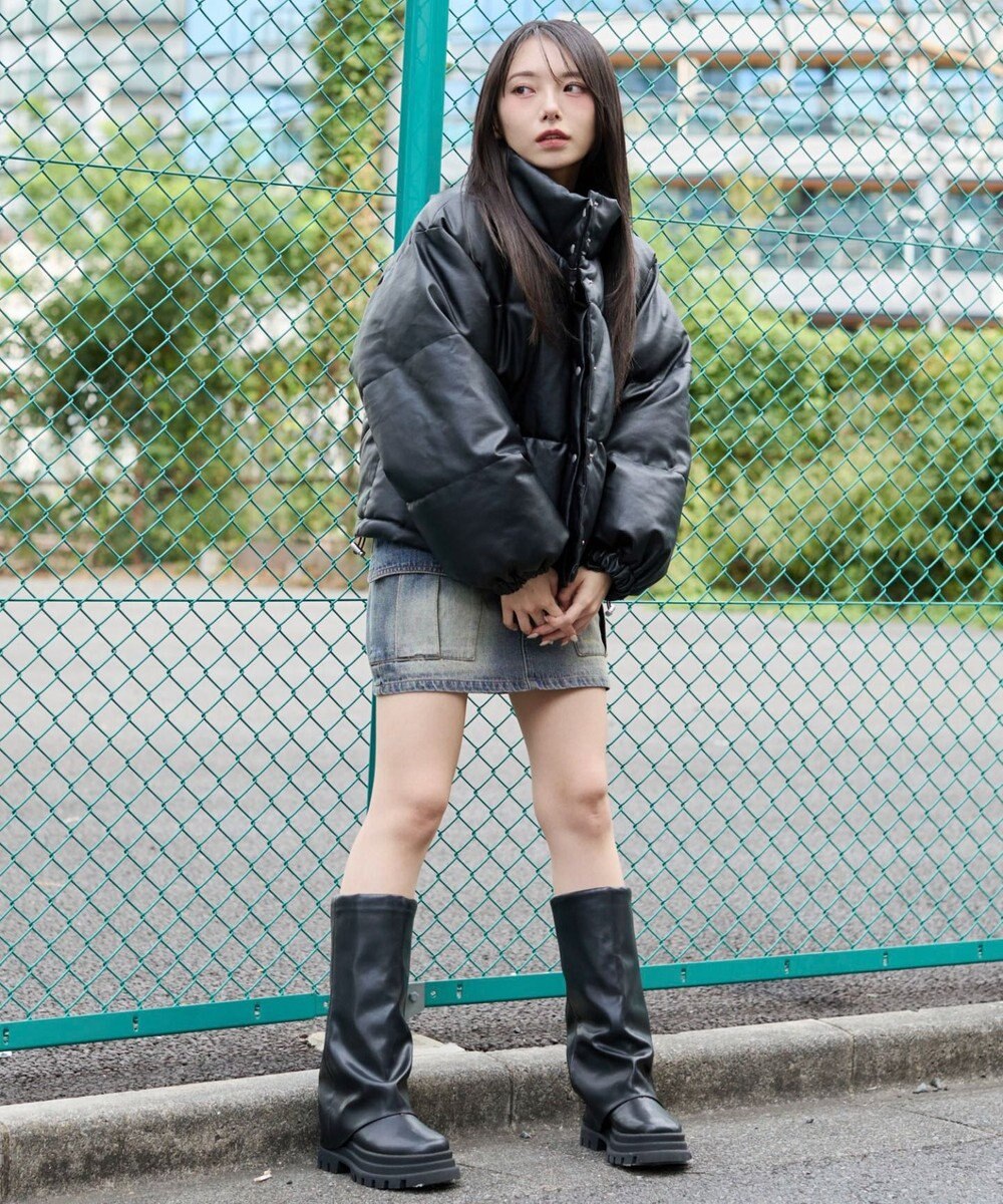 WEGO 【25秋冬新作】PUスタンドパファーブルゾン 