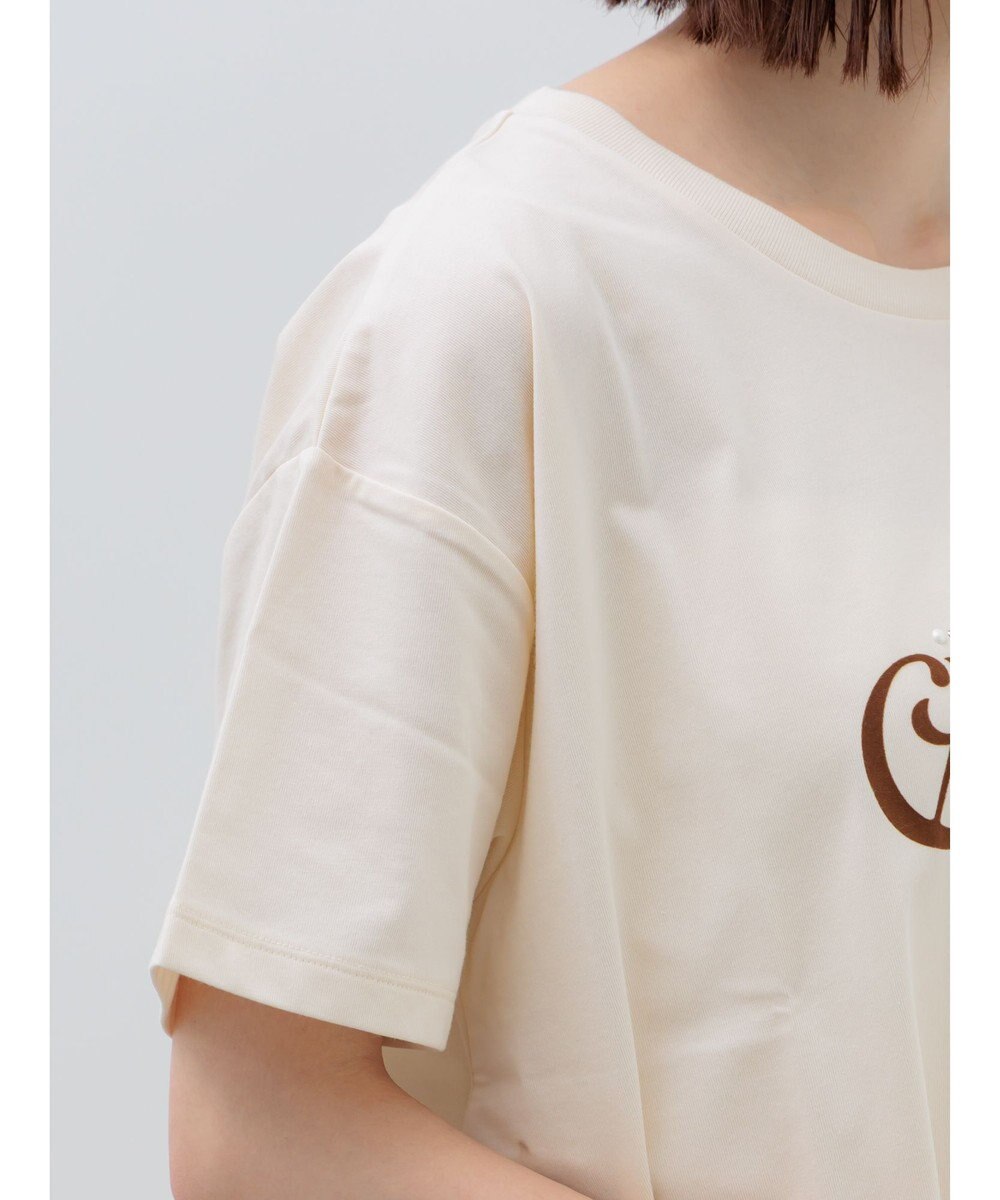 Te chichi パール&ロゴプリントTシャツ 