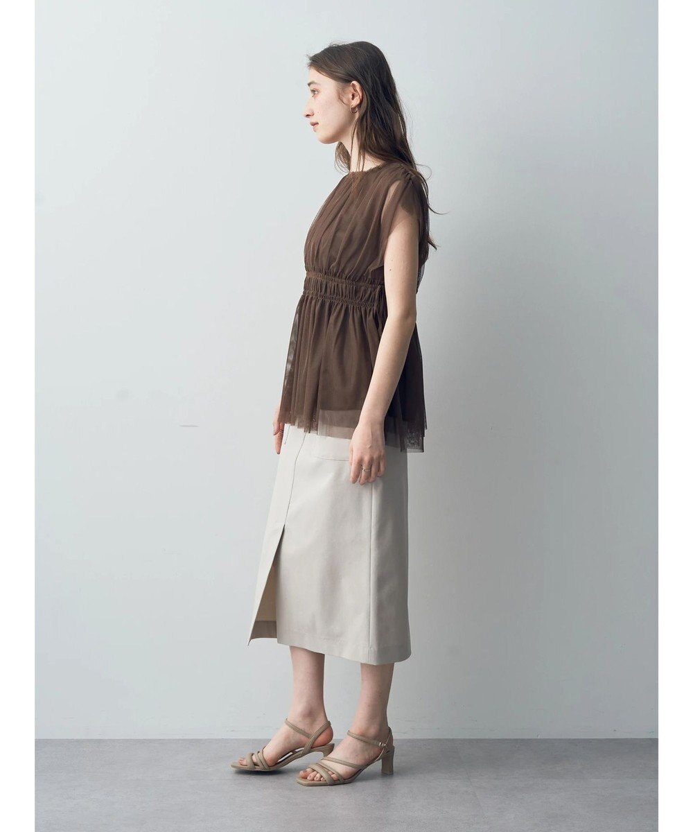 YECCA VECCA チュールギャザーブラウス 