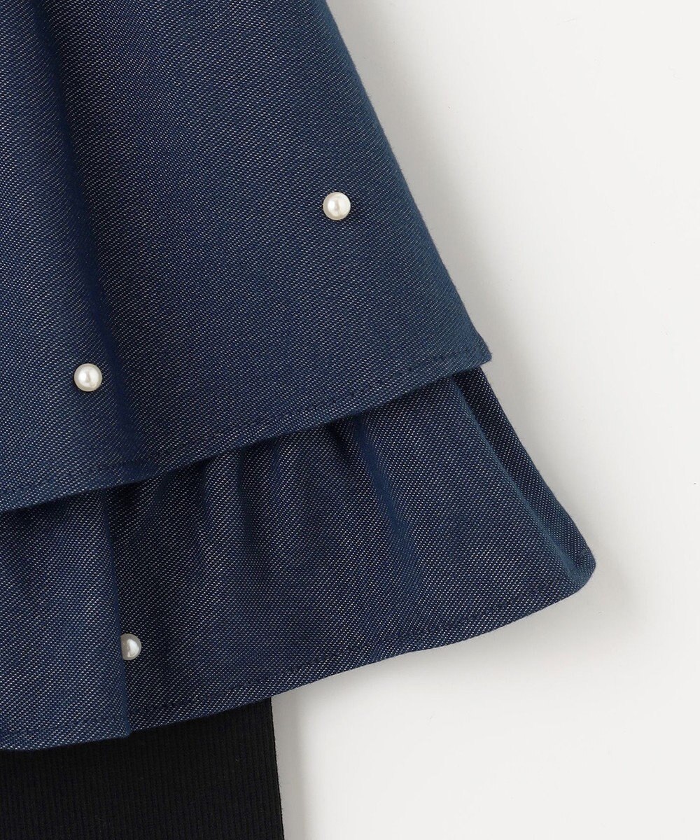 ANY KIDS パール×デニムニットスカッツ 