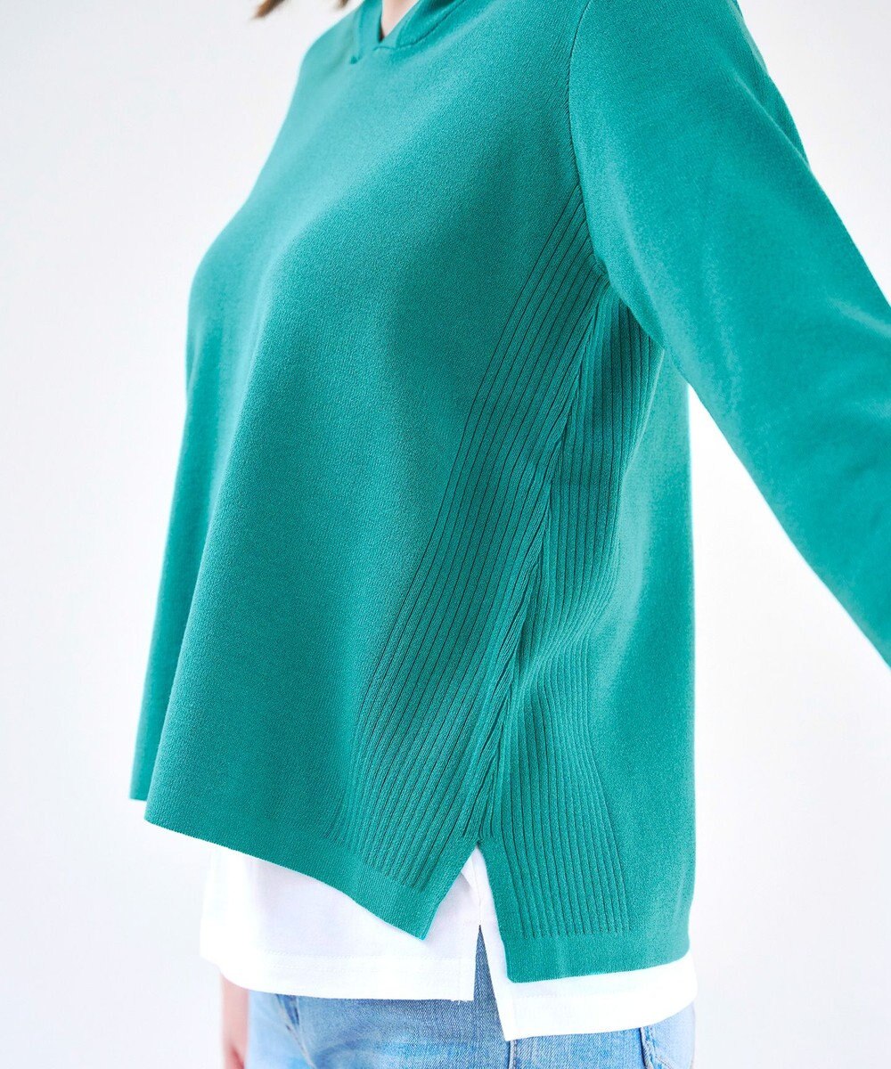 Tiaclasse 【洗える】サマーニットフードパーカートップス 