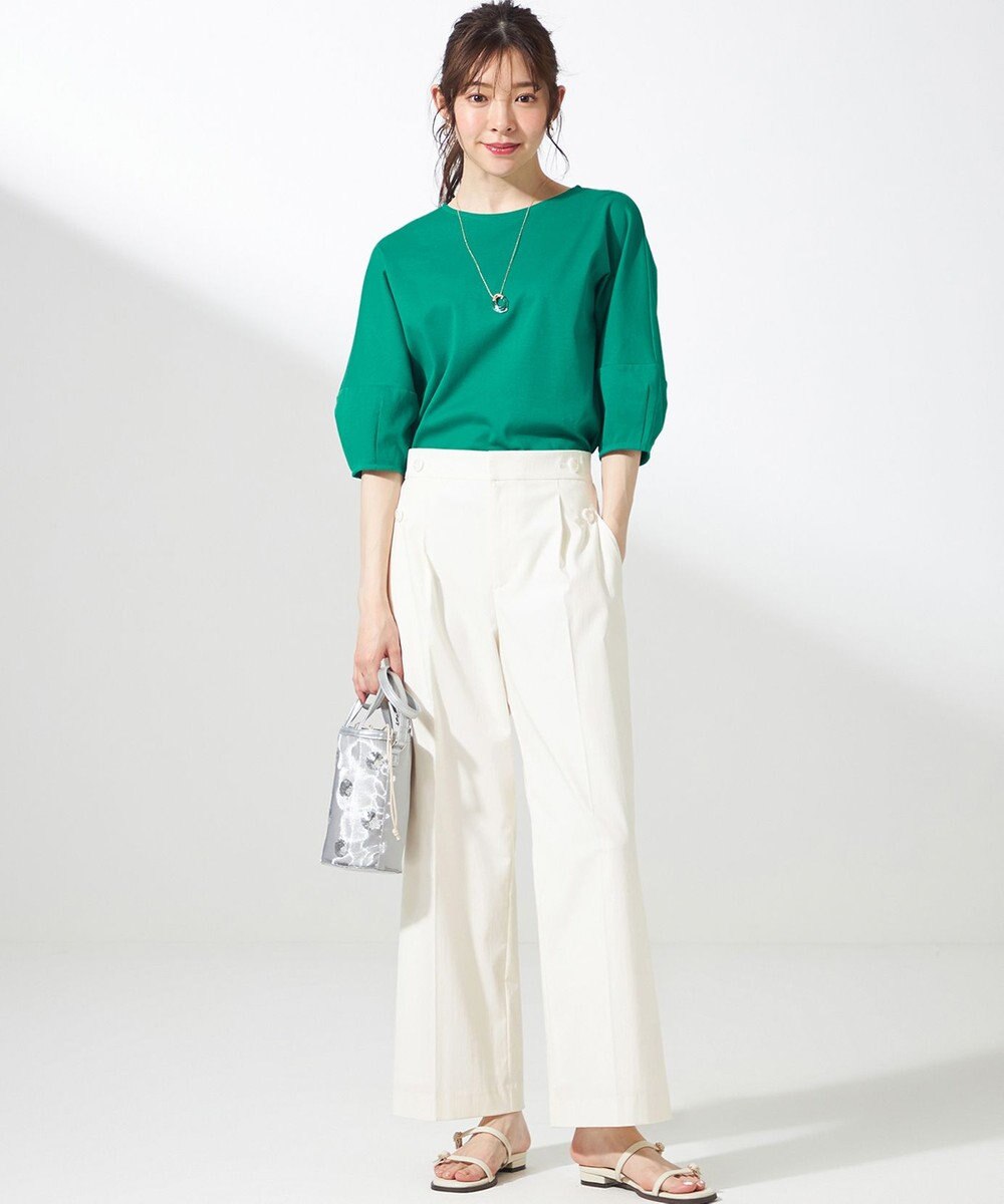 ANY SIS S 【撥水・汗ジミ防止・UVケア・洗える】スーピマスムース クロップド Tシャツ 