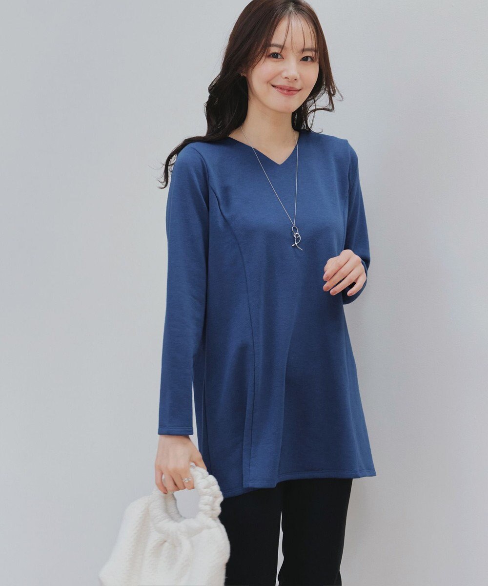 Tiaclasse L 【洗える】バックフレア裏毛チュニック 
